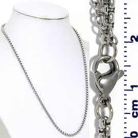 1pc 18" to 20" Stainless Steel Square Chain Necklace 3mm Ns651 1pc 18" to 20" Stainless Steel Square Chain Necklace 3mm Ns651