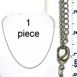 1pc 17.5"-19.5" Stainless Steel Chain Necklace 2mm Silver Ns656