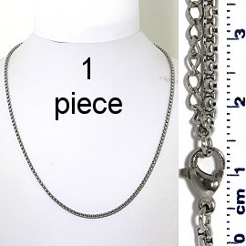 1pc 17.5" to 19.5" Stainless Steel Chain Necklace 2.5mm Ns657