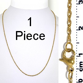 1pc 17.5" Thin Link Chain Necklace 1.5mm Wide Gold Tone Ns662
