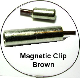 10pcs-pk 18" Cord Metal Wire Choker Magnetic Brown NK067