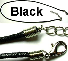 Black Rope Chain Hook 17" 2mm Ns77