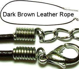 18"Dark Brown Leather Rope Ns94