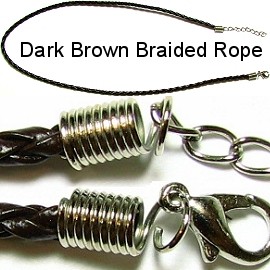 18" 3mm Dark Brown Braided Rope Ns95