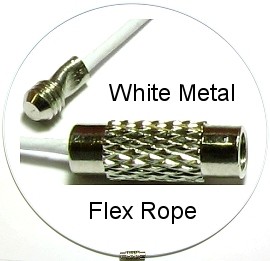 10pcs-pk 18" Cord Metal Wire Choker Screw White NK099