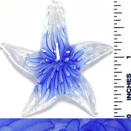 Glass Pendant Flower Starfish Clear Blue PD1032