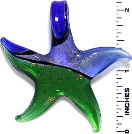 Glass Pendant Starfish Blue Green PD1052