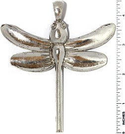 Metallic Pendant Large Dragonfly Silver PD1056
