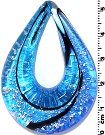 Glass Pendant Final Sale Oval Point Blue PD1205