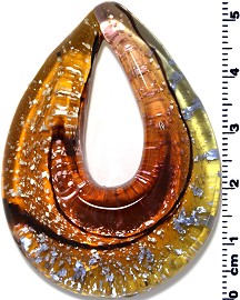 Glass Pendant Final Sale Oval Point Brown PD1234