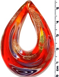 Glass Pendant Final Sale Oval Point Red Multi PD1278