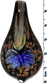 Glass Pendant Flower Spoon Royal Blue PD1298