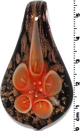 Glass Pendant Flower Spoon Orange PD1318