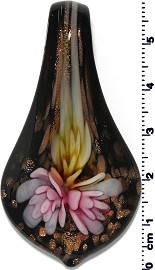 Glass Pendant Flower Spoon Yellow Pink PD1330