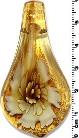 Glass Pendant Flower Spoon Yellow PD1351