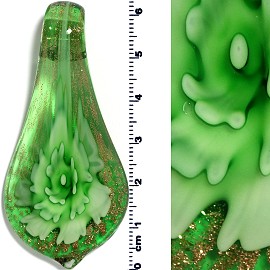 Glass Pendant Flower Spoon Green PD1352