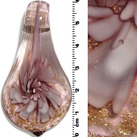 Glass Pendant Flower Spoon Purple PD1353