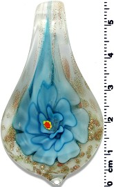Glass Pendant Flower Spoon Sky Blue PD1360