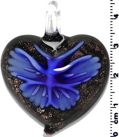Glass Heart Pendant Royal Blue PD1408
