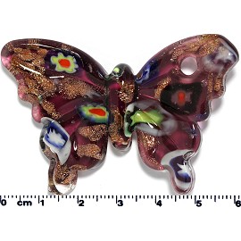 Glass Butterfly Pendant Final Sale Purple Green PD1428