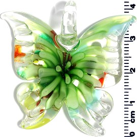 Glass Butterfly Pendant Green PD1450