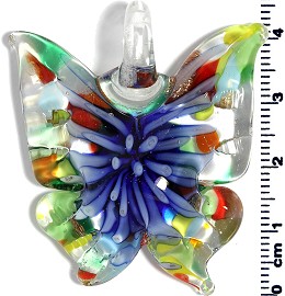 Glass Butterfly Pendant Royal Blue Multi PD1451