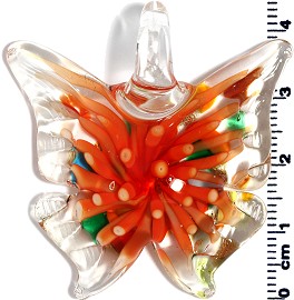Glass Butterfly Pendant Orange PD1452