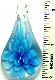 Sky Blue Flower Tear Glass Pendant PD1806