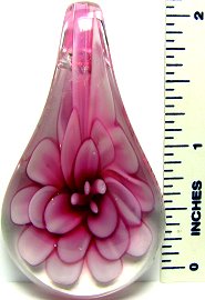 Pink Flower Tear Glass Pendant PD1807