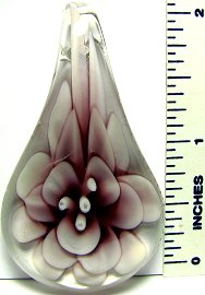 Purple White Flower Tear Glass Pendant PD1808