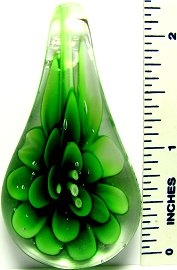 Green Flower Tear Glass Pendant PD1809