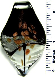 Black White Gold Leaf Glass Pendant PD1872