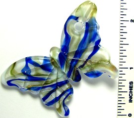 White Blue Butterfly Glass Pendant PD1962