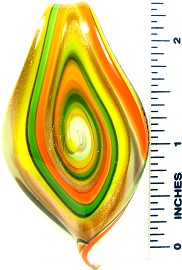 Yellow Green Orange Bent Leaf Glass Pendant PD2214