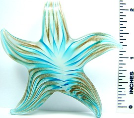 Aqua Gold Starfish Glass Pendant PD2300