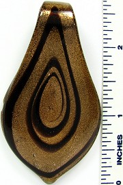 Gold Black Leaf Glass Pendant PD2450