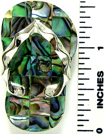 Green Flip Flops Abalone Pendant PD2522
