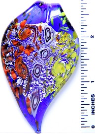 Glass Pendant Leaf Point Blue Yellow Red PD2953