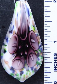 Glass Pendant Spoon Purple White PD3006