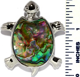 Abalone Pendant Turtle Silver Green PD3396