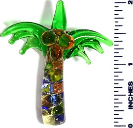 Glass Pendant Palm Tree Green PD3432