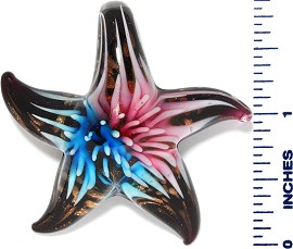 Glass Pendant Starfish Flower Black Gold Pink Sky Blue PD3516