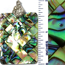 Abalone Pendant Rectangle Green PD3577