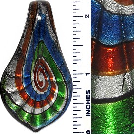 Glass Pendant Spoon Green Blue Red PD3705