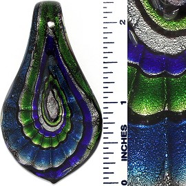 Glass Pendant Spoon Green Blue Green PD3708