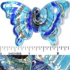 Glass Pendant Butterfly Turquoise PD3778