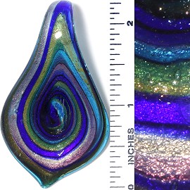 Glass Pendant Spoon Purple Turquoise PD3791