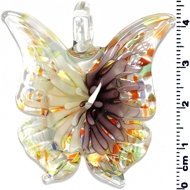 Glass Butterfly Pendant Purple Light Yellow PD3997