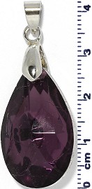 Crystal Pendant Oval Tear Drop Purple PD4051