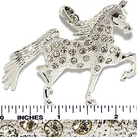 Rhinestone Pendant Horse Silver PD710